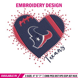 heart houston texans embroidery design, houston texans embroidery, nfl embroidery, sport embroidery, embroidery design