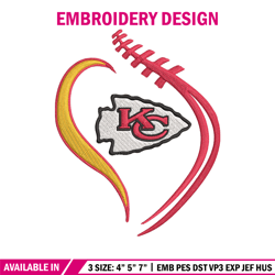 heart kansas city chiefs embroidery design, kansas city chiefs embroidery, nfl embroidery, logo sport embroidery