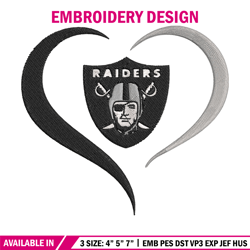 heart las vegas raiders embroidery design, raiders embroidery, nfl embroidery, sport embroidery-sydneywasden