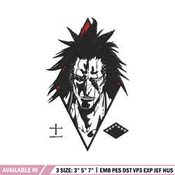 kenpachi embroidery design, bleach embroidery, anime design, embroidery shirt