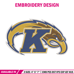 kent state logo embroidery design, ncaa embroidery, sport embroidery,logo sport embroidery,embroidery design