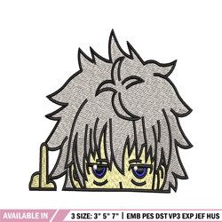 killua bored embroidery design, hunter x hunter embroidery, embroidery file, logo design, logo shirt, digital download