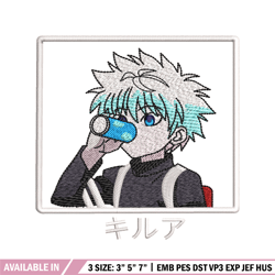 killua embroidery design, hunter x hunter embroidery, anime design, logo design, anime shirt, digital download