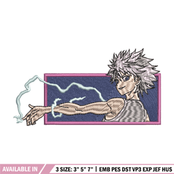 killua lightning embroidery design, hunter x hunterr embroidery, embroidery file, anime design, digital download