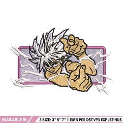 killua zoldyck embroidery design, hunter x hunter embroidery, anime design, anime shirt, digital download