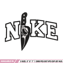 knife ghost nike embroidery design, horror embroidery, embroidery file,embroidery shirt, nike design, digital download