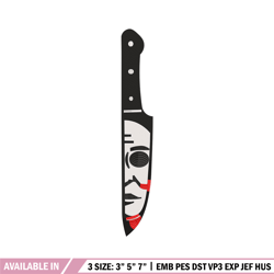 knife horror movie embroidery design, horror embroidery, embroidery file,embroidery shirt, emb design, digital download