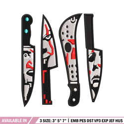 knifes horror embroidery design, horror embroidery, embroidery file,embroidery shirt, emb design, digital download