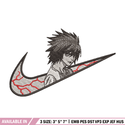 l x nike embroidery design, death note embroidery, nike design, embroidery shirt