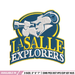 la salle explorers embroidery design, la salle explorers embroidery, logo sport, sport embroidery, ncaa embroidery