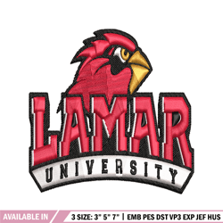 lamar cardinals embroidery design, lamar cardinals embroidery, logo sport, sport embroidery, ncaa embroidery