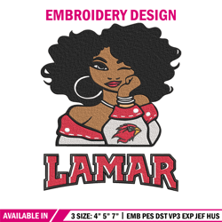 lamar university girl embroidery design, ncaa embroidery, embroidery design, logo sport embroidery,sport embroidery