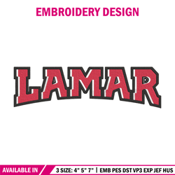 lamar university logo embroidery design, ncaa embroidery, embroidery design,logo sport embroidery,sport embroidery