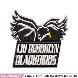 liu brooklyn blackbirds embroidery design, liu brooklyn blackbirds embroidery, logo sport embroidery, ncaa embroidery