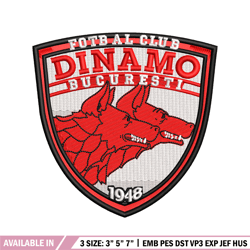 logo dinamo bucuresti embroidery design, fotbal club embroidery, logo design