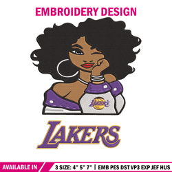 los angeles lakers girl embroidery design, nba embroidery, sport embroidery, embroidery design, logo sport embroidery