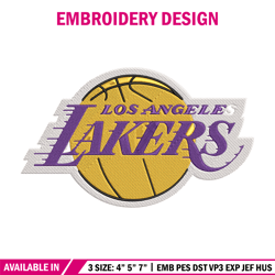 los angeles lakers logo embroidery design, nba embroidery, sport embroidery, embroidery design, logo sport embroidery