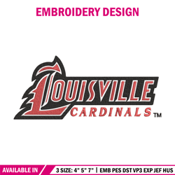 louisville cardinals logo embroidery design, ncaa embroidery, embroidery design, logo sport embroidery, sport embroidery