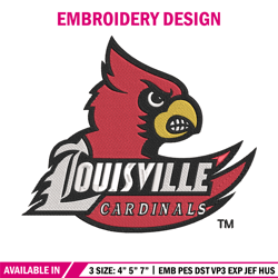 louisville cardinals logo embroidery design, ncaa embroidery,sport embroidery,logo sport embroidery,embroidery design