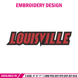 louisville cardinals logo embroidery design, ncaa embroidery,sport embroidery,logo sport embroidery,embroidery design