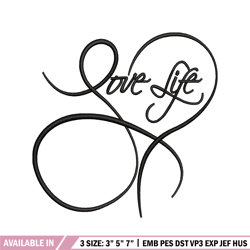 love life logo embroidery design, love life logo embroidery, logo design, embroidery file, logo shirt, digital download