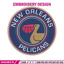 Orleans Pelicans logo embroidery design,NBA embroidery, Sport embroidery, Logo sport embroidery, Embroidery design