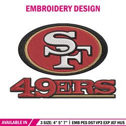 san francisco 49ers embroidery design, 49ers embroidery, nfl embroidery, logo sport embroidery, embroidery design