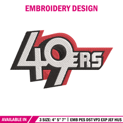 san francisco 49ers embroidery design, san francisco 49ers embroidery, nfl embroidery, sport embroidery