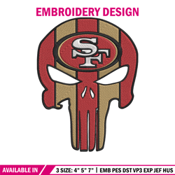 skull san francisco 49ers embroidery design, 49ers embroidery, nfl embroidery, sport embroidery, embroidery design