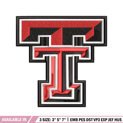 texas tech red raiders embroidery design, texas tech red raiders embroidery, logo sport embroidery, ncaa embroidery