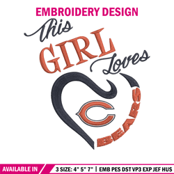 this girl loves chicago bears embroidery design, bears embroidery, nfl embroidery, sport embroidery, embroidery design