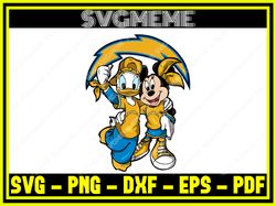 daffy minnie los angeles chargers nfl svg png dxf eps pdf clipart for cricut daf,nfl svg,nfl football,super bowl, super