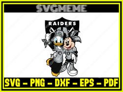 daffy minnie oakland raiders nfl svg png dxf eps pdf clipart for cricut daffy mi,nfl svg,nfl football,super bowl, super