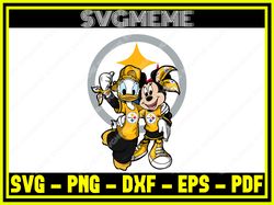 daffy minnie pittsburgh steelers nfl svg png dxf eps pdf clipart for cricut daff,nfl svg,nfl football,super bowl, super