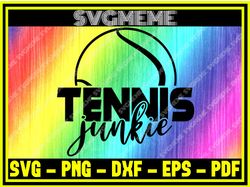 tennis junkie svg png dxf eps pdf clipart for cricut tennis svg digital art file,nfl svg,nfl football,super bowl, super