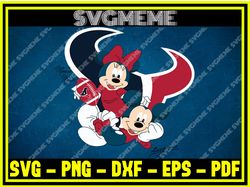 nfl mickey and minnie mouse houston texans svg png dxf eps pdf clipart for cricu,nfl svg,nfl football,super bowl, super