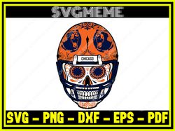 sugar skull chicago bears nfl svg png dxf eps pdf clipart for cricut sugar skull,nfl svg,nfl football,super bowl, super