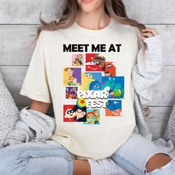 retro disneyland pixar fest shirt, meet me at pixar fest shirt, pals playtime party vacation tee, toy story monster inc,