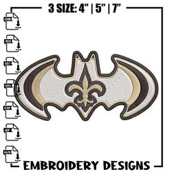 batman symbol new orleans saints embroidery design, new orleans saints embroidery, nfl embroidery, sport embroidery.,ani