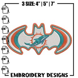 batman symbol miami dolphins embroidery design, miami dolphins embroidery, nfl embroidery, logo sport embroidery.,anime