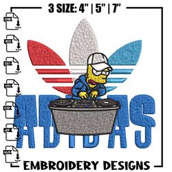 bart dj adidas embroidery design, adidas embroidery, brand embroidery, embroidery file, logo shirt, digital download,ani