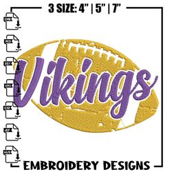 ball minnesota vikings embroidery design, vikings embroidery, nfl embroidery, logo sport embroidery, embroidery design.,