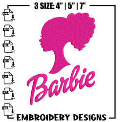barbie logo and her embroidery, barbie logo embroidery, logo design, embroidery file, logo shirt, digital download