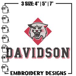 davidson college logo embroidery design, sport embroidery, logo sport embroidery, embroidery design, ncaa embroidery