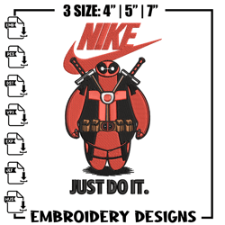 deadpool funny nike embroidery design, deadpool funny embroidery, nike design, embroidery file, instant download