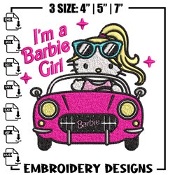 im a barbie girl embroidery design, barbie logo embroidery, logo design, embroidery file, logo shirt, digital download