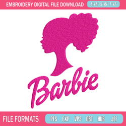 barbie logo and her embroidery, barbie logo embroidery, logo design, embroidery file, logo shirt, digital download 1