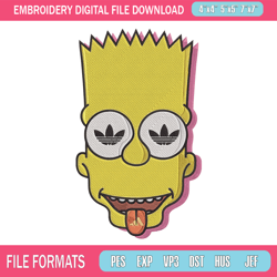 bart adidas embroidery design, simpson embroidery, embroidery file, adidas embroidery, anime shirt, digital download