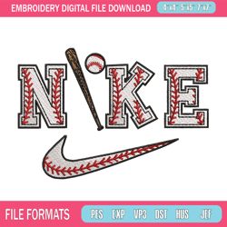 baseball nike embroidery design, baseball embroidery, nike design, embroidery shirt, embroidery file, digital download 1