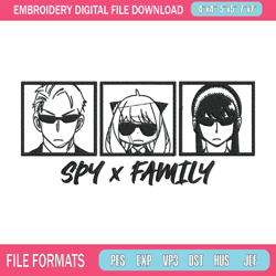 logo spy family embroidery design, spy family embroidery, embroidery file, anime embroidery, digital download